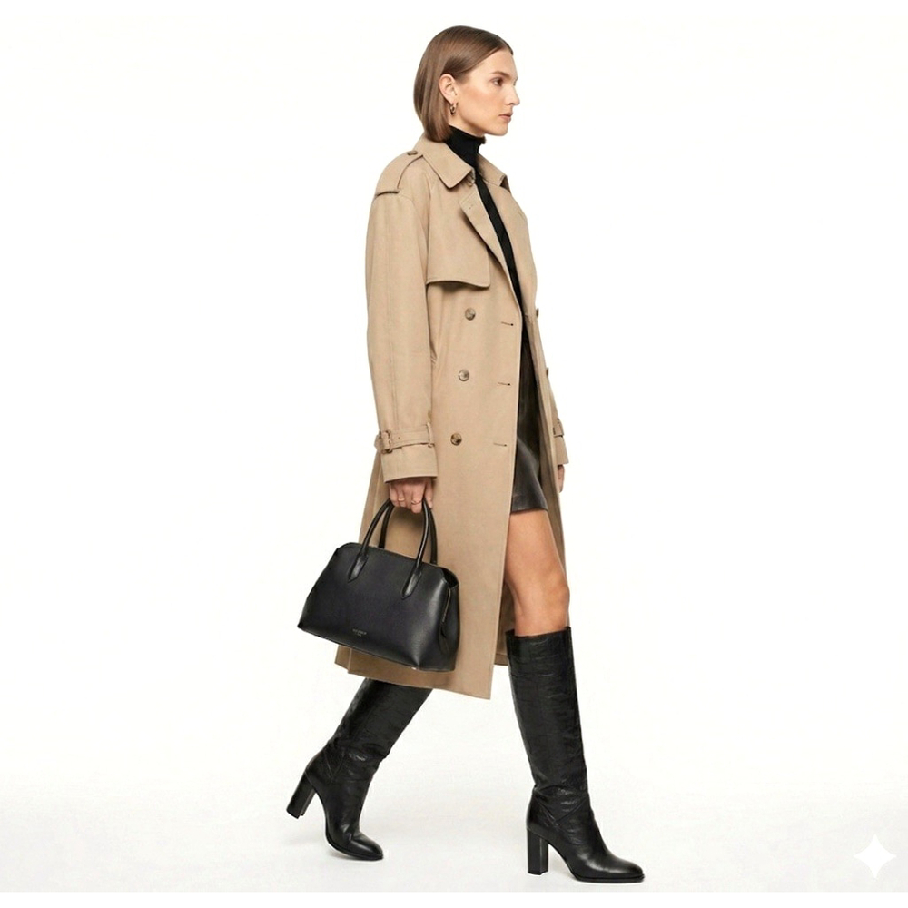 Sergio Rossi Black Leather Knee Length Boots Size 37